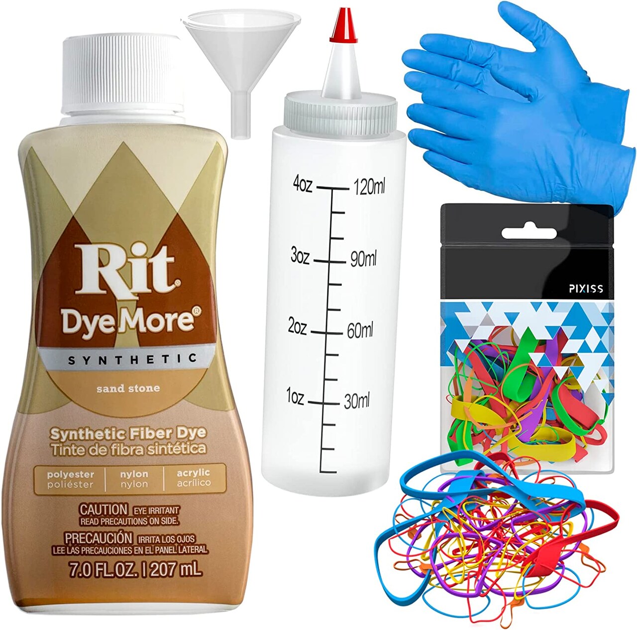 Synthetic Rit Dye More Liquid Fabric Dye Sandstone, Pixiss Rit Dye Accessories Kit